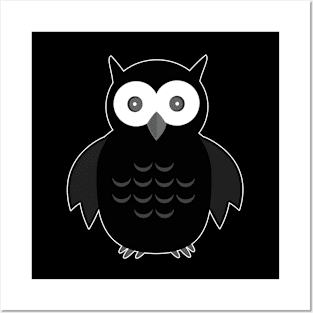 Black & White Owl Posters and Art